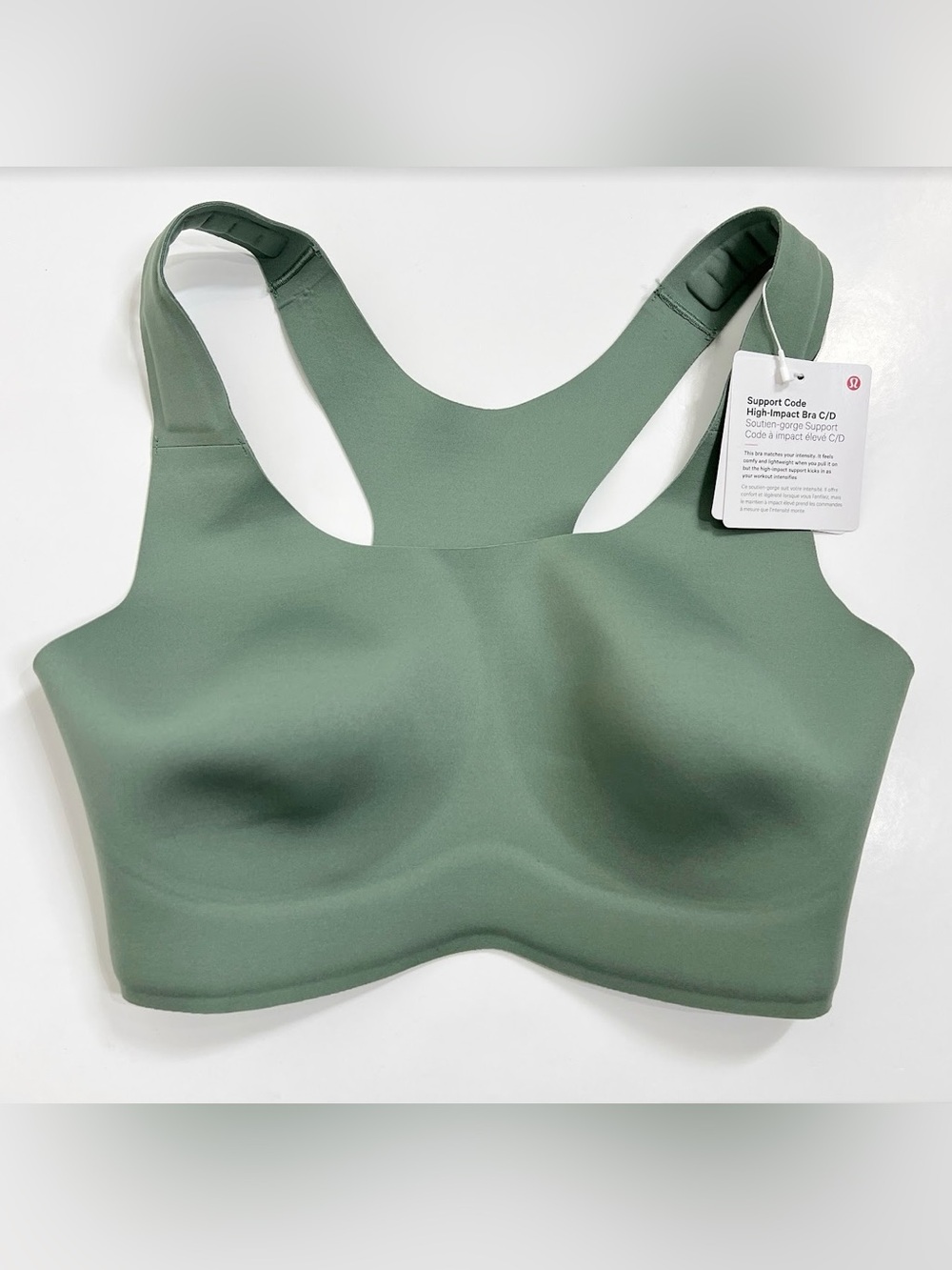 Lululemon NWT Go Further Bra with Support Code Technology Grey Eucalyptus